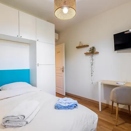 Appartamento Charme Nicois, 15min De La Mer, 3 Chambres, Climatisation, Terrasse Nizza